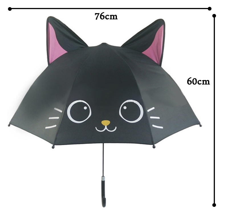 Sunday  manual open straight umbrella cheap Custom 3d animal print cartoon child kids umbrella