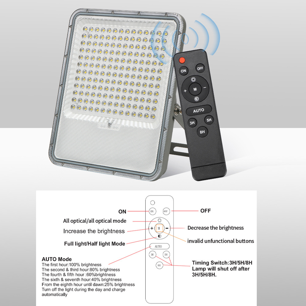 SUNDE Outdoor Floodlight Aluminum Ip65 Waterproof Projector Lamp 100w 200w 300w Garden Led Solar Flood Light