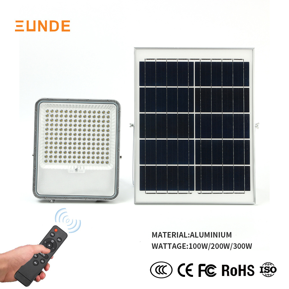 SUNDE Outdoor Floodlight Aluminum Ip65 Waterproof Projector Lamp 100w 200w 300w Garden Led Solar Flood Light