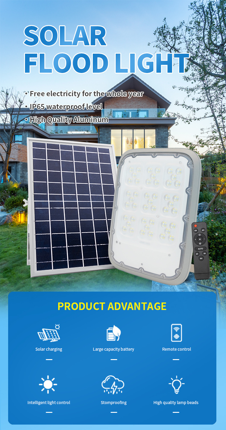 Portable Waterproof Flood Light Outdoor Garden Lamp Waterproof Ip65 Projector Floodlight LED Solar