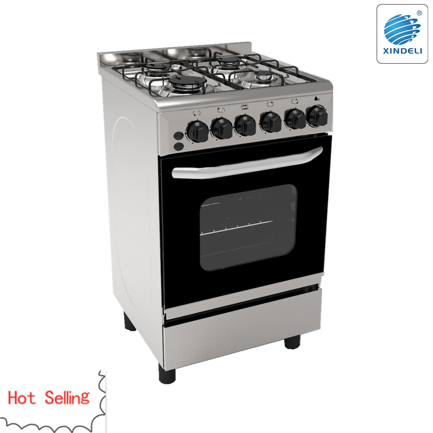 50*50 Size 21 Inch Used In Home Gas Duck Making Oven Gas Stove 4 Burners Gas Cooking Range With Oven Function