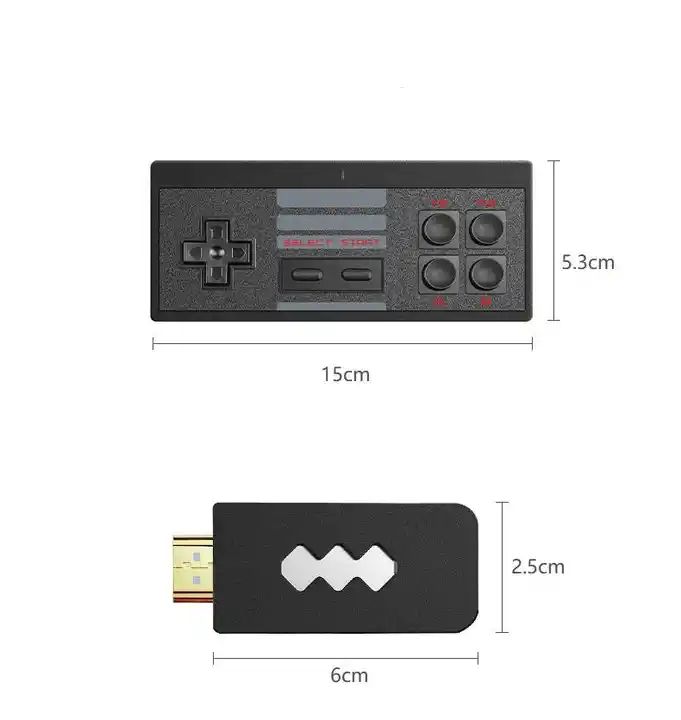 Mini HD Game Console with 2 Double Dual Wireless Game Controller For 8bit Entertainment System