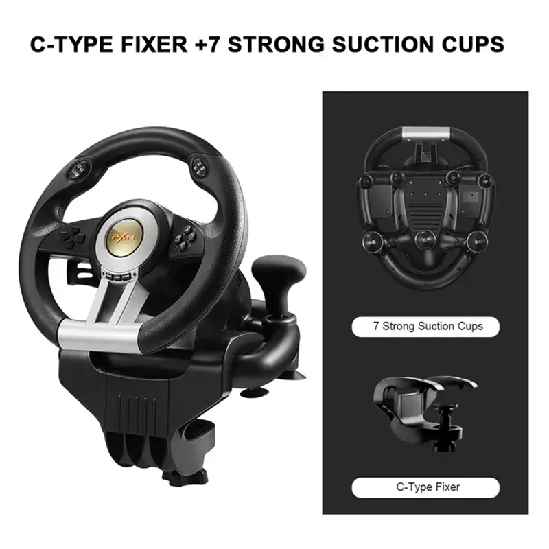 Cheap Pxn V3II Double Vibration P4/Switch/Pc Gaming Steering Wheel With Shifter And Pedals