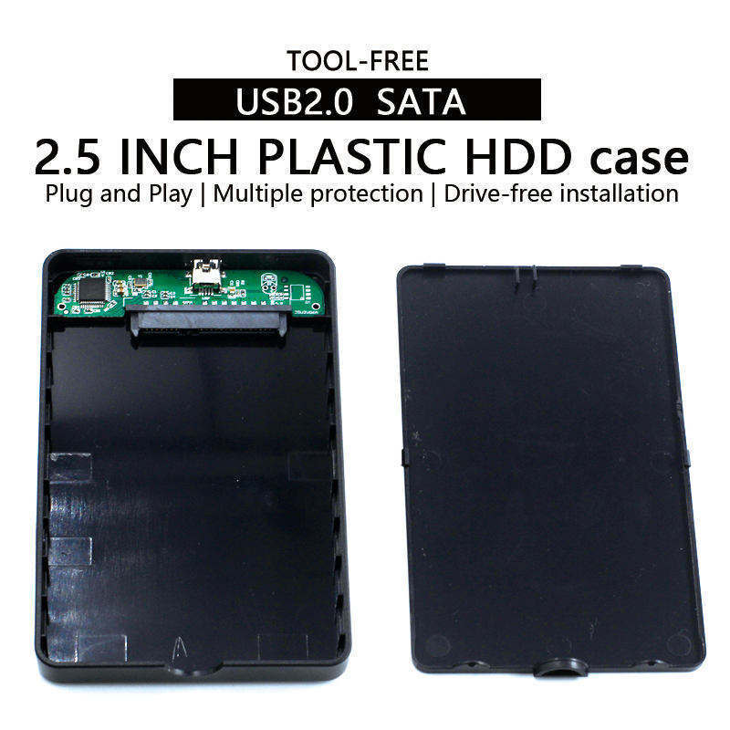 Portable Tool-Free Hard Drive Enclosure Pocket USB 2.0 New 2.5 Inch SSD Case External Hard Disk Docking Station