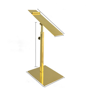 High quality retail shoe store holder fixture design mirror lifting shoes bracket metal display stand for exhibition show