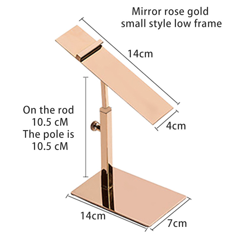 High quality retail shoe store holder fixture design mirror lifting shoes bracket metal display stand for exhibition show