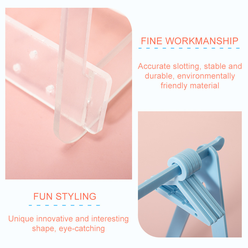 2022 New Unique Acrylic Plastic Hanger Creative Girl Earring Display Stand Pink Blue earring display rack