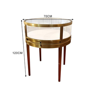 Luxury Custom camber and round glass jewelry display counter, jewelry cabinet with led, Jewellery Display Showcase