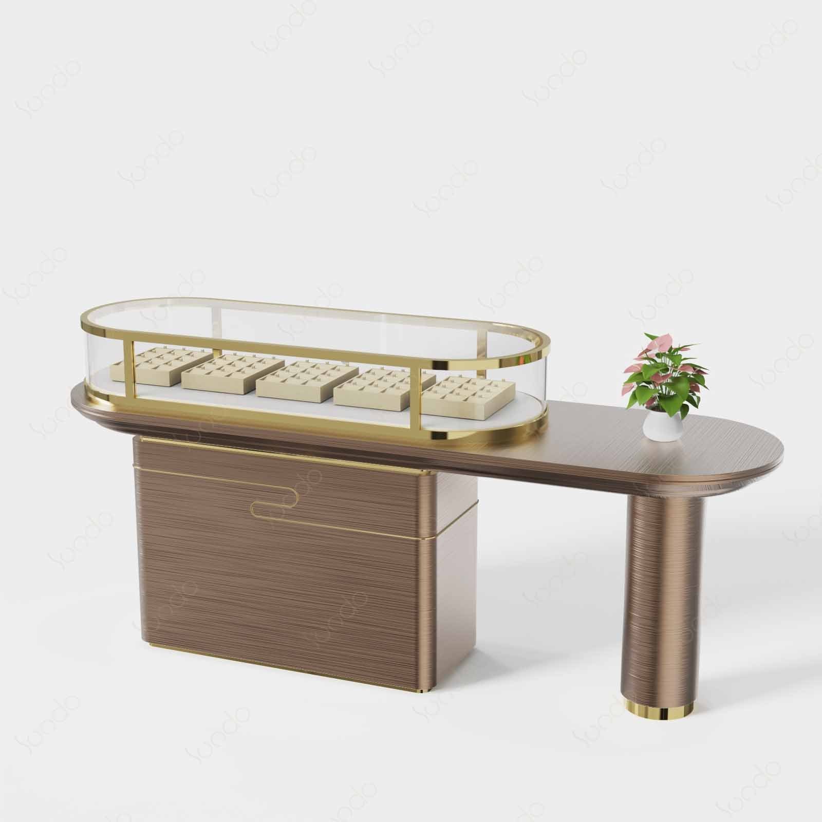 New design wood wrist watch showcase display table Custom watch showroom display Watch Store Display Counter Supplier