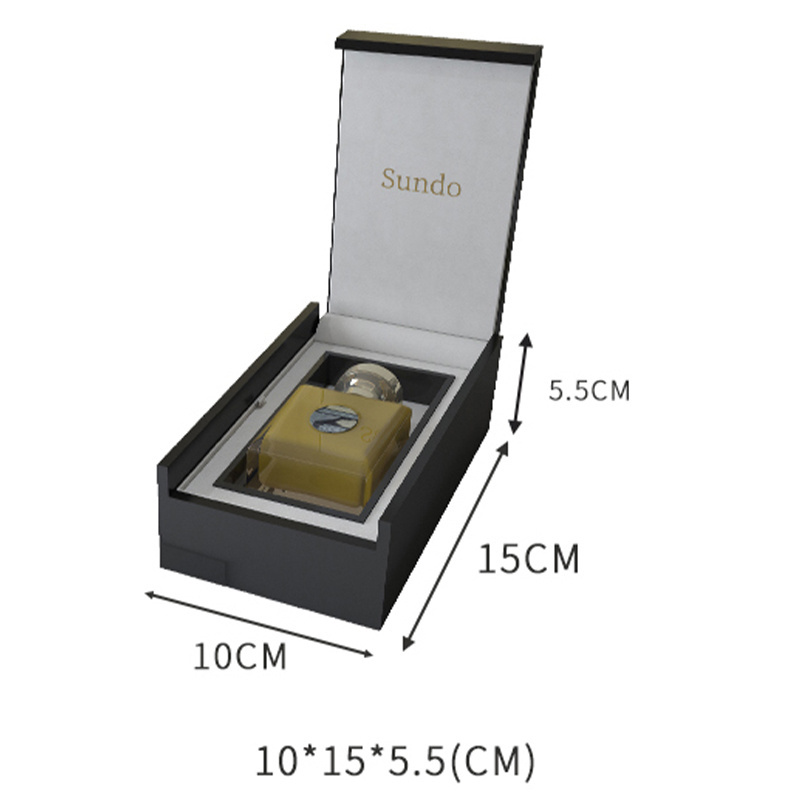 Custom logo high gloss spray paint wooden black perfume sample gift box 50ml 100ml custom color perfume bottle with box