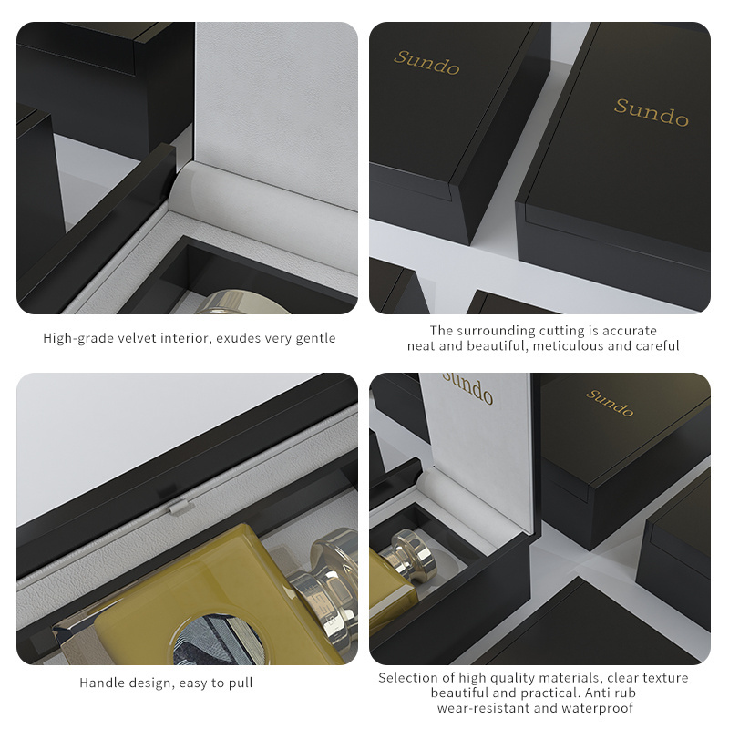 Top-ranking Noble elegant black high- glossy box piano lacquer wooden package perfume wood customEssential oil box case