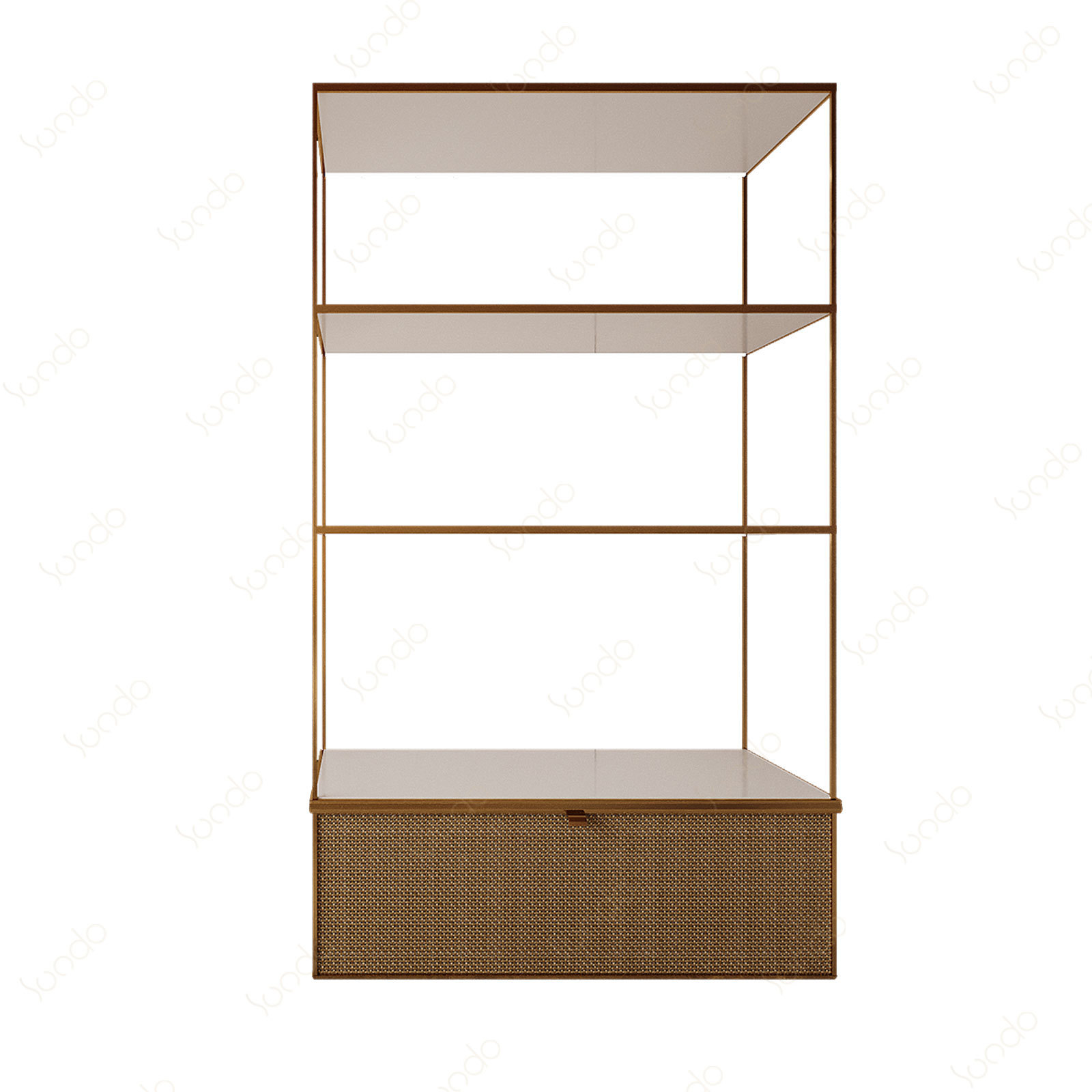 Pull out drawer three shelves Handbag Boutique Store Decoration Design Shoes Display Luxury Women's Bags Display Cabinet