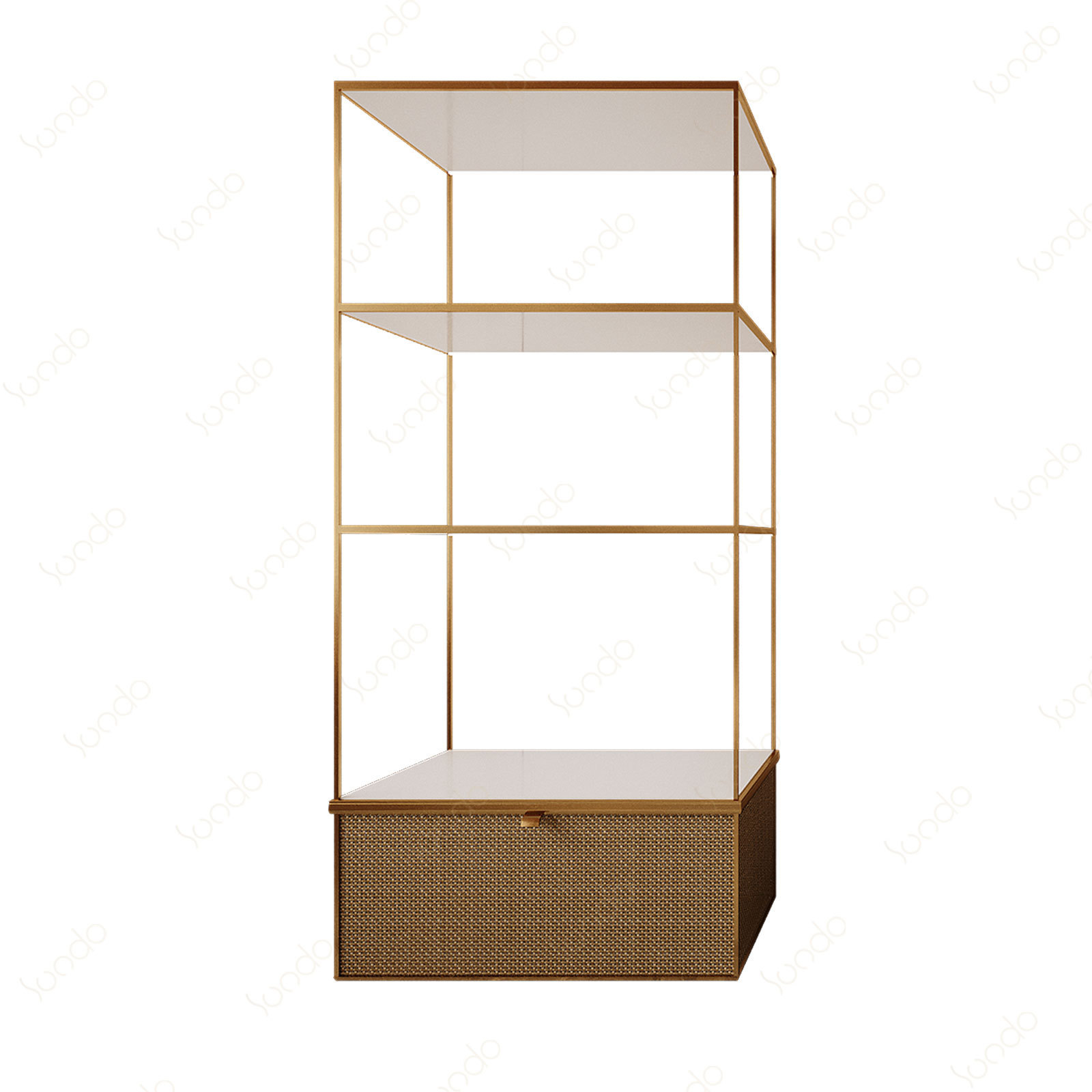 Pull out drawer three shelves Handbag Boutique Store Decoration Design Shoes Display Luxury Women's Bags Display Cabinet