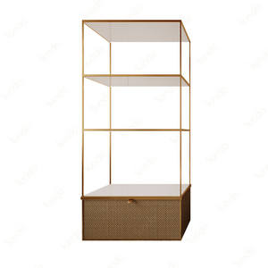 Pull out drawer three shelves Handbag Boutique Store Decoration Design Shoes Display Luxury Women's Bags Display Cabinet