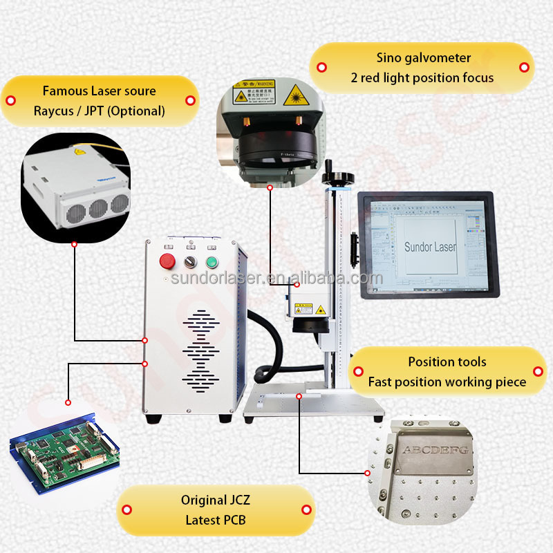 Portable  20w 30w 50w 100w Fiber Laser Marking Machine