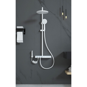 White shower mixer set bathroom black bathroom shower head set thermostatic automatic shower set