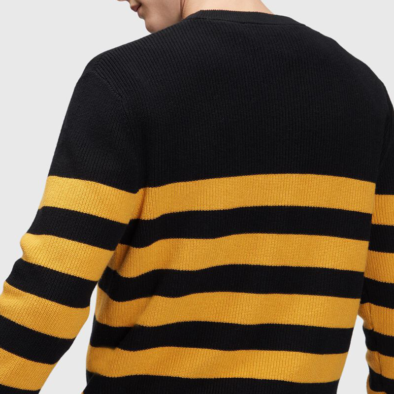 Cozy Warm Patchwork Sweater Custom Crew Neck Color Clash Design Boys Knit Top Casual Classic Men's Striped Sweater Pullover