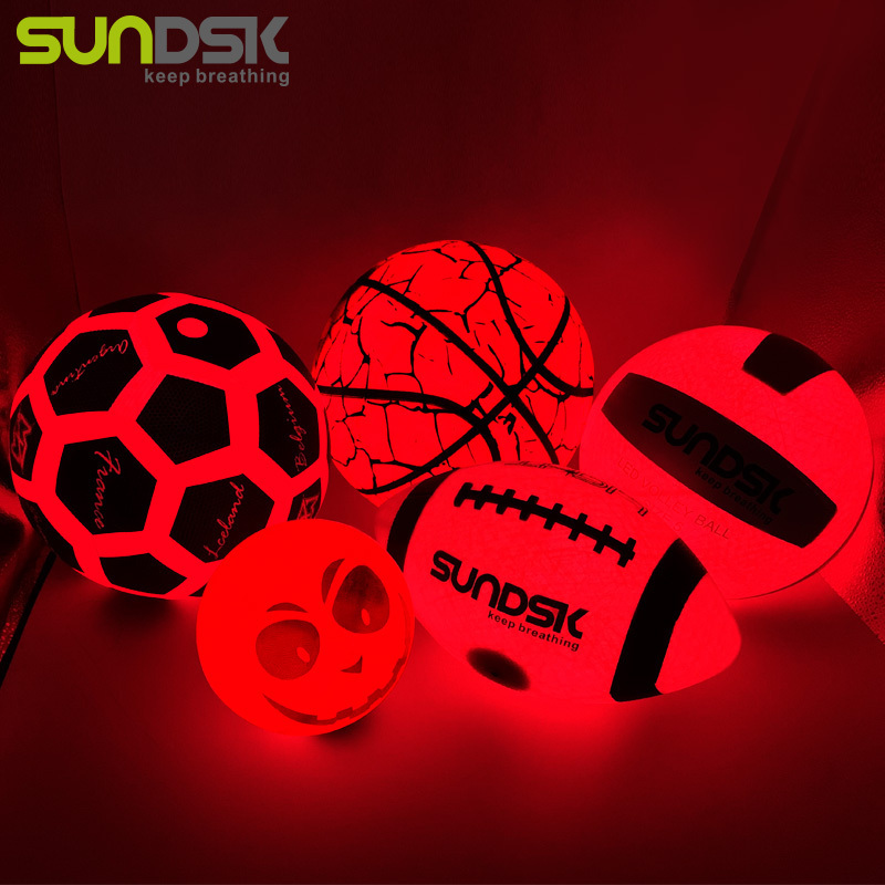 CPC/REACH/Sedex/RoHs/EN71 passed custom LED glow in the dark light up luminous basketball ball