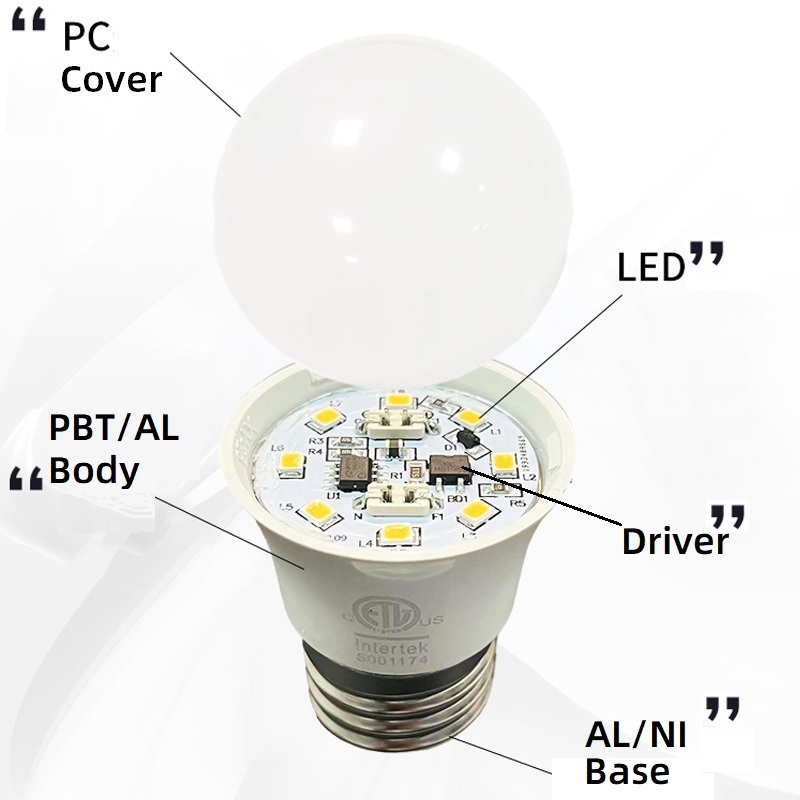 High quality 5W 5.5W 6W 6.5W 7W 8W 9W A15 A19 120V ETL Listed E26 DOB LED Light Bulb For Trip