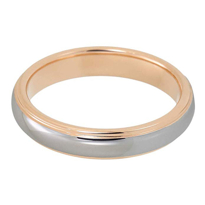 4mm Rose Gold Tungsten Rings For Men Women Classic Wedding Bands