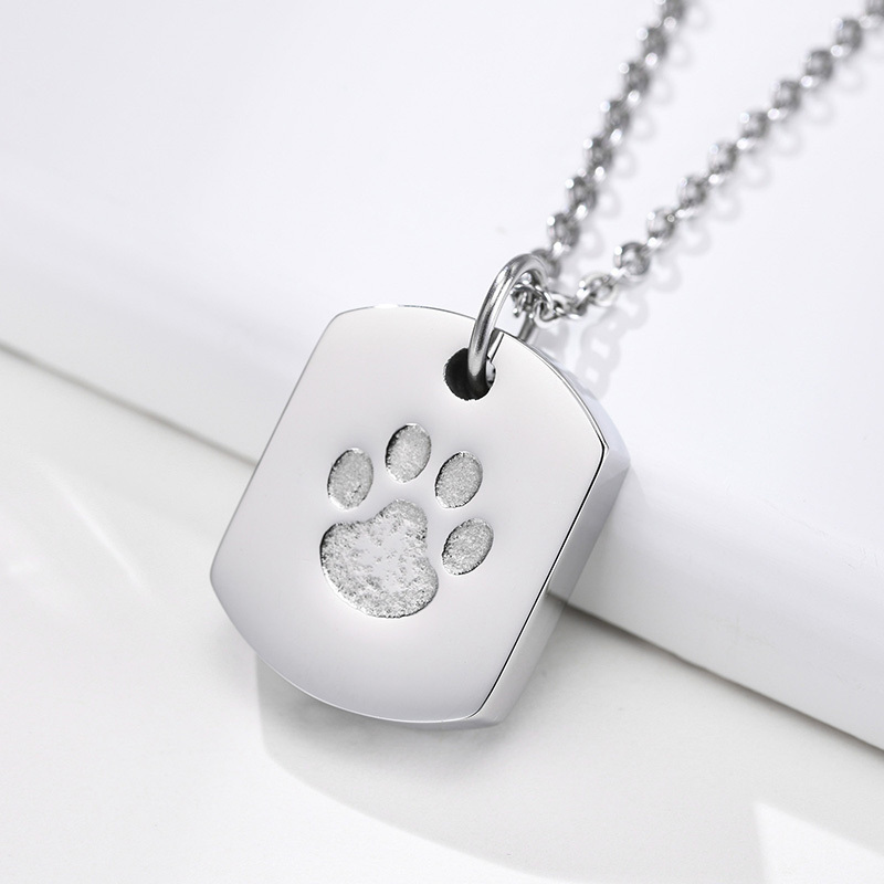 IP Black Plated Stainless Steel Ashes Jewelry Memorial Pet Cremation Urn Pendant Necklace