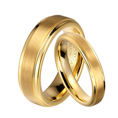 Wholesale Jewelry Lots Tungsten Carbide His and Hers Gold Wedding Rings Sets