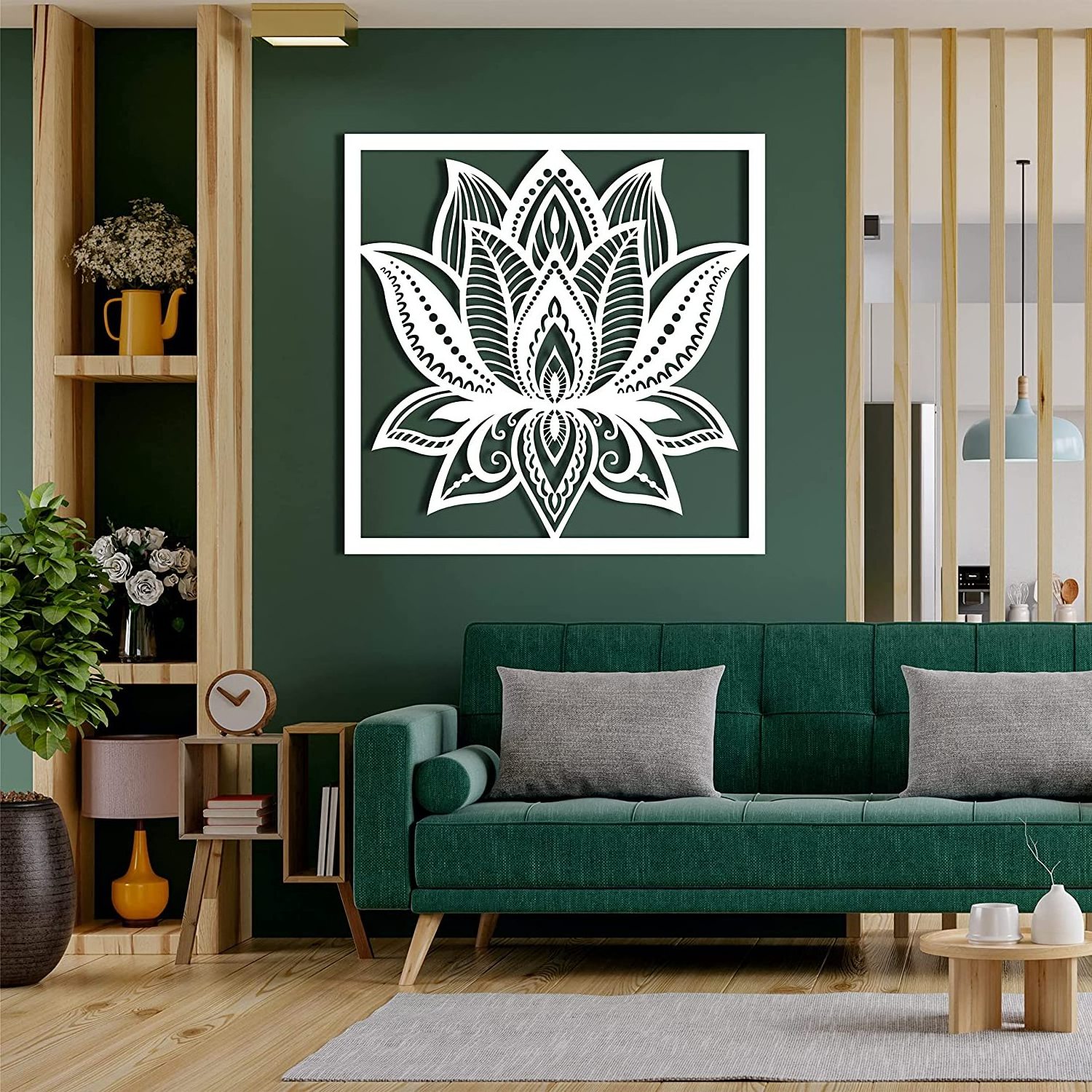 Lotus Flower Metal Wall Art Yoga Studio Gold Wall Decor Lotus Flower Spiritual Art Yoga Decoration Metal Wall Art Decor