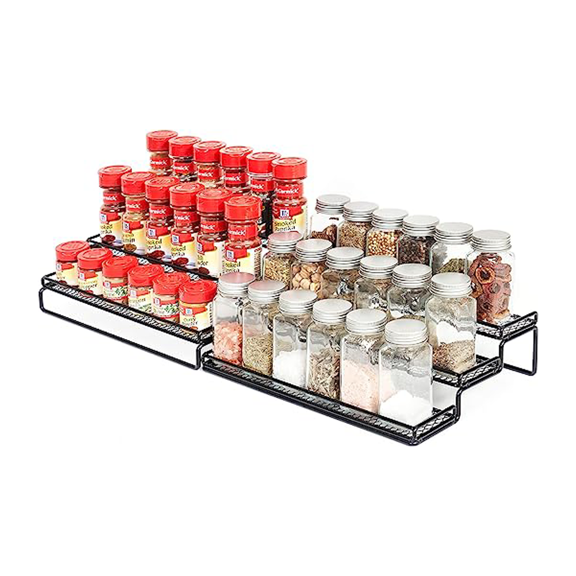 3 Tier Expandable Kitchen Seasoning Storage Shelf Spice Adjustable Spice Rack Organizer