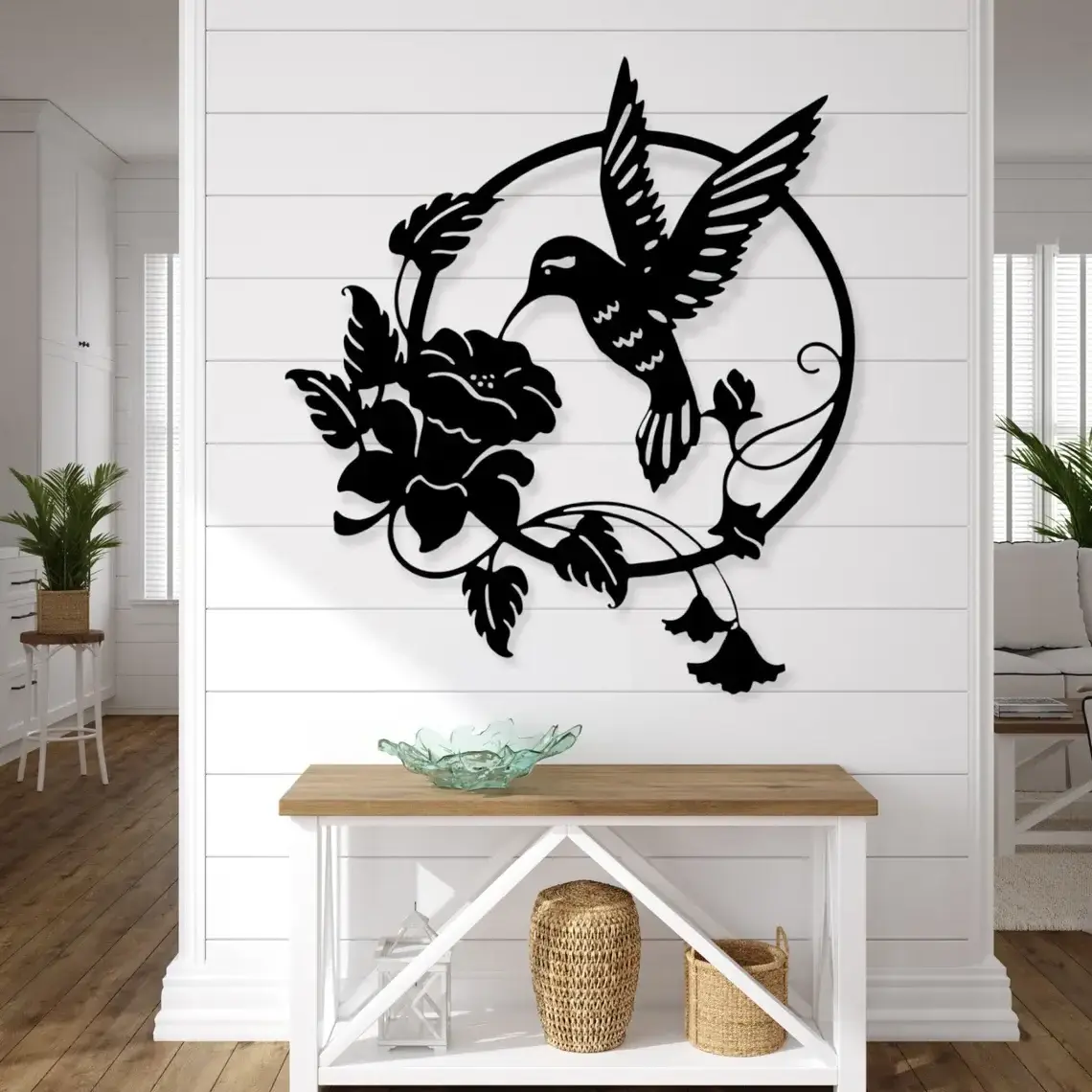 Hummingbird Metal Sign Custom Hummingbird Family Name Sign Wall Art Personalized Metal Monogram Decor