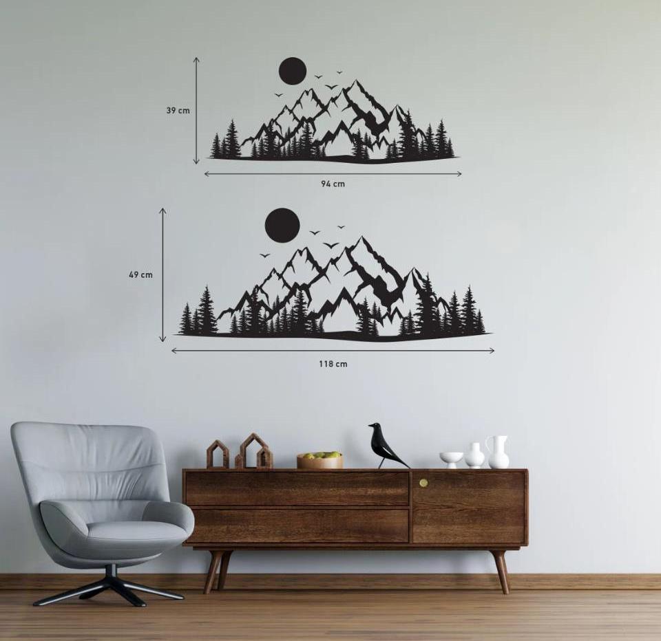 Mountain Range View Nature and Forest Decorations Home Decor Metal Wall Hanging Housewarming Gift Unique Metal Wall Art Decor