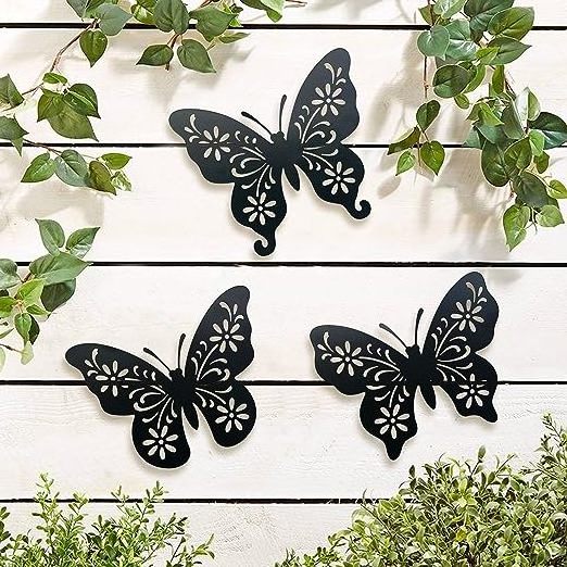 Modern Metal Wall Hanging Black Butterfly Decor Hanging Concise Wall Art Hanging for Home Decor Unique Gift