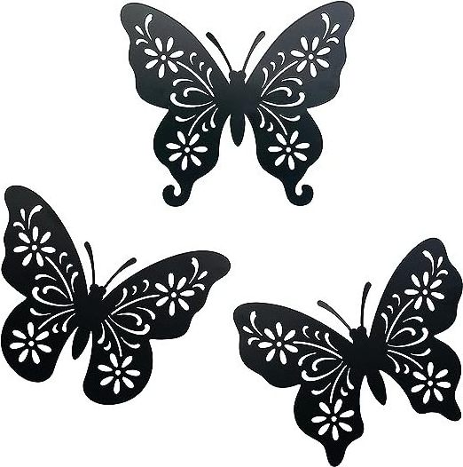 Modern Metal Wall Hanging Black Butterfly Decor Hanging Concise Wall Art Hanging for Home Decor Unique Gift