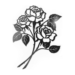 Custom Factory Directly Sales Rose Flower Wall Decor Black Wall Decor for Living Room Giant Roses Home Metal Art Wall