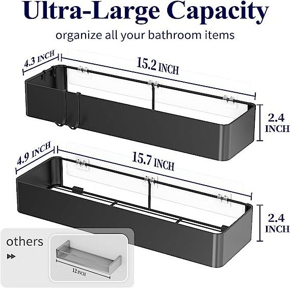 Quality Goods black stainless steel shower caddy shower storage shelf shower shelf