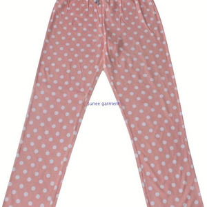 Factory wholesale print soft plush ladies loose pajama pants