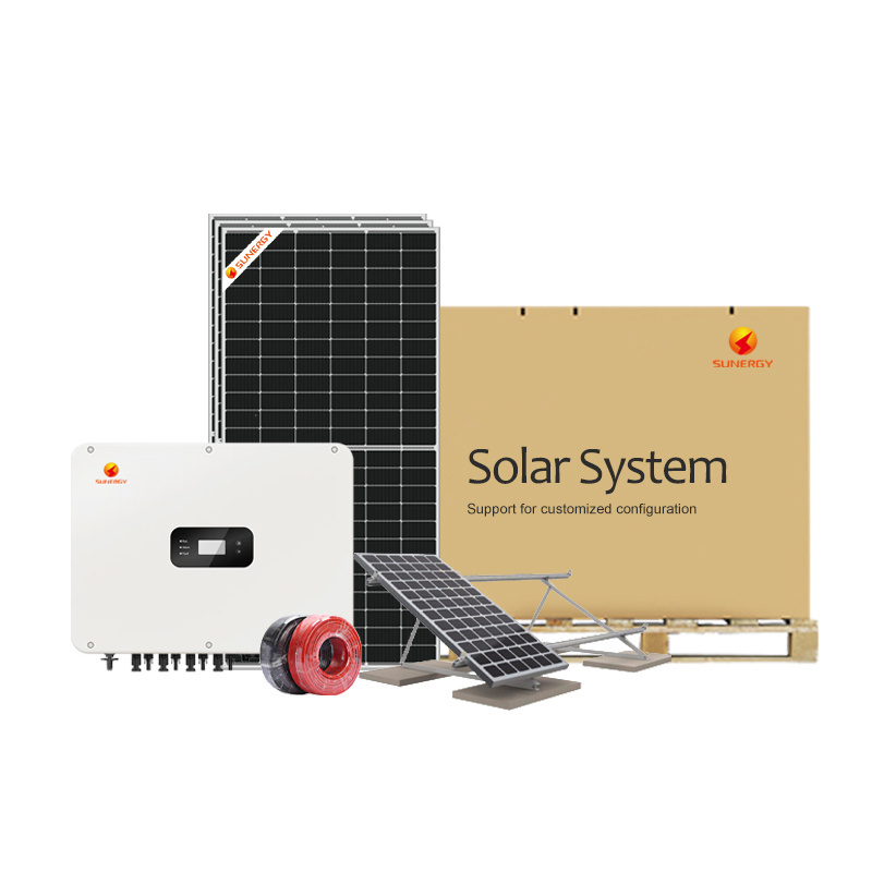 Complete solar energy system hybrid 20kw 25kw 30kw full package solar kit with solar inverter and battery