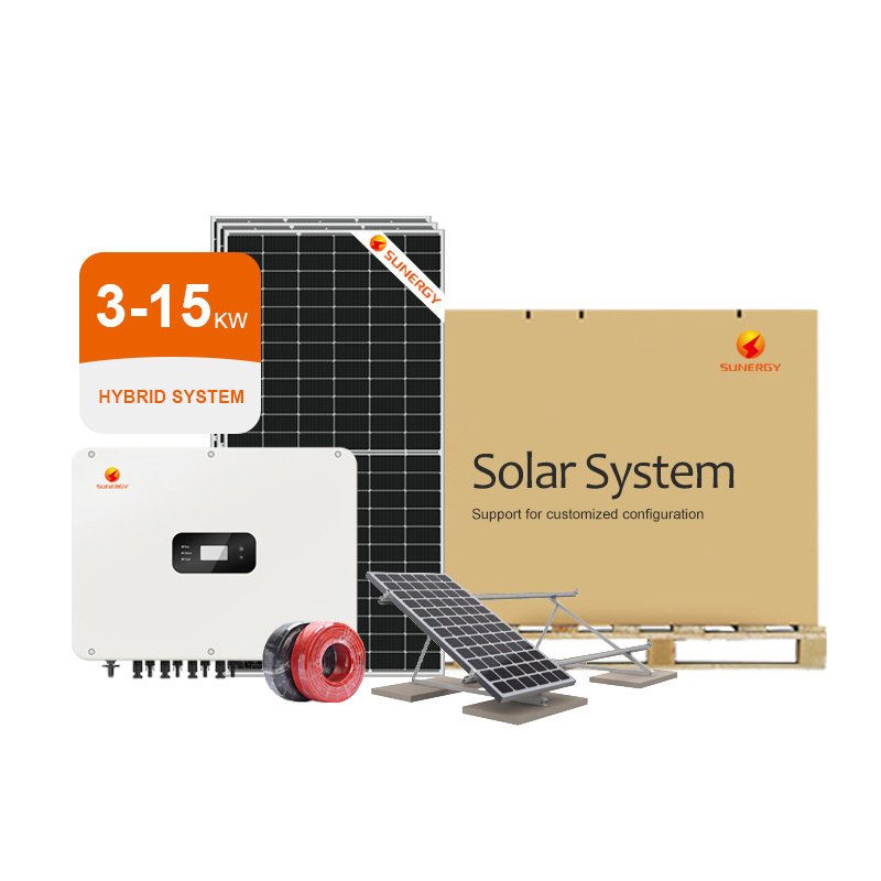 Hybrid Solar Storage System Kit 5000W 8Kw 10Kw Solar Panel System Home On Off Grid Solar Supply