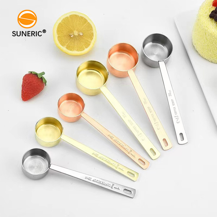 Gold stainless steel 10ml 15ml teaspoon measuring spoon food measuring scoop