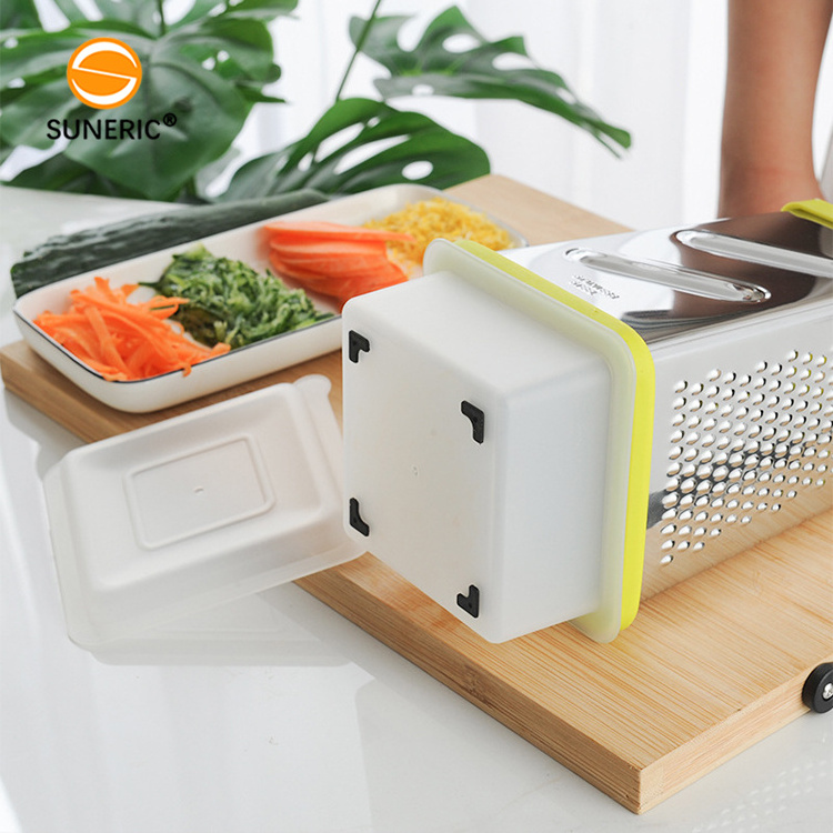 Multi purpose professional 4 in 1 box grater cheese shredder kitchen vegetable cutter slicer