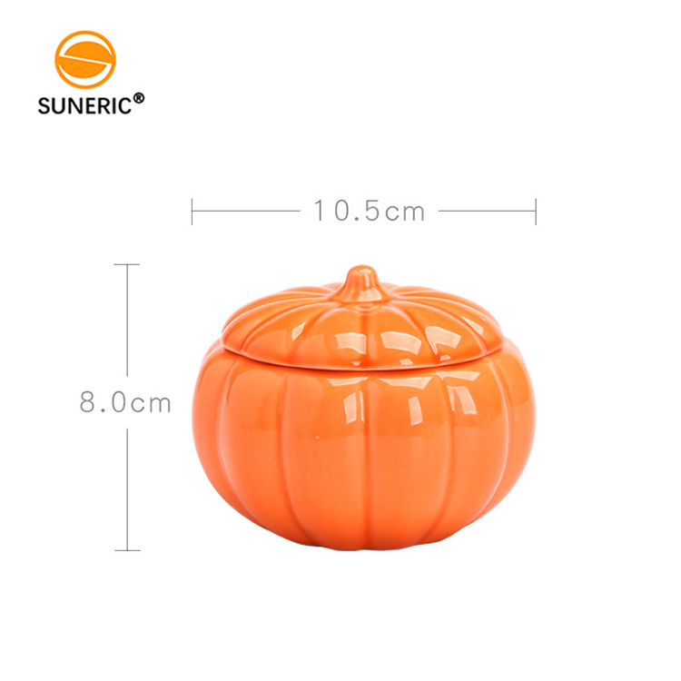 Wholesale halloween pumpkin jars ceramic empty candle containers for candles