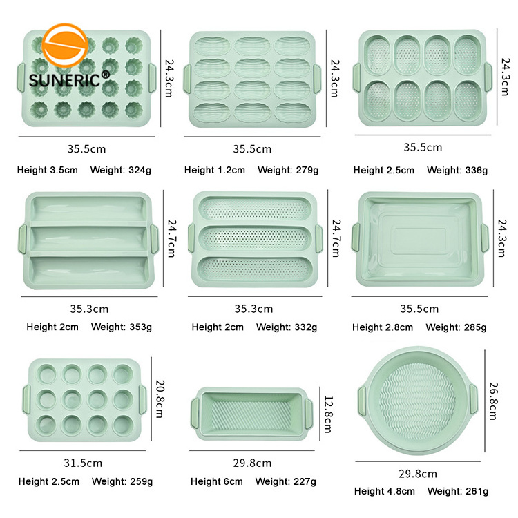 Round silicone cake pan perforated bread loaf baguette mold muffin tray for oven baking