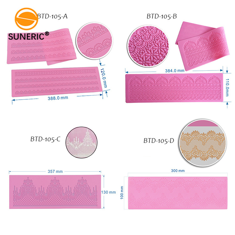 Silicone cake steamer impression mat flower pattern lace fondant mold for baking decoration