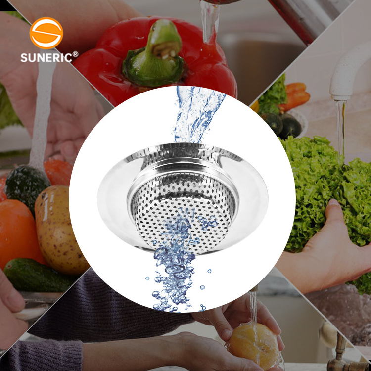 Wholesale stainless steel colander mesh drain basket food stopper filter kitchen sink strainer