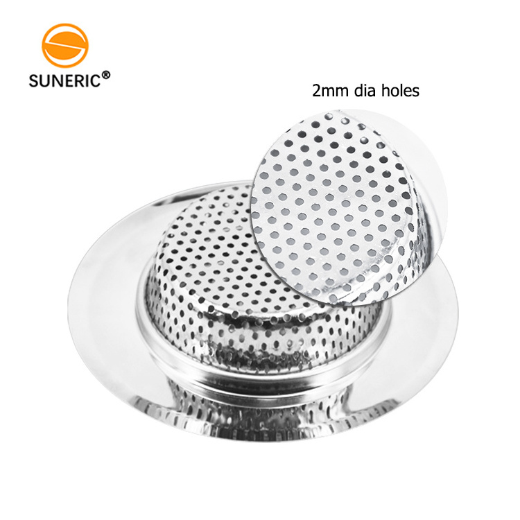 Wholesale stainless steel colander mesh drain basket food stopper filter kitchen sink strainer