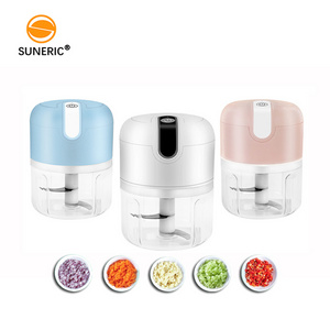 Portable kitchen tool electric wireless stainless steel blender chopper ginger crusher mini garlic press