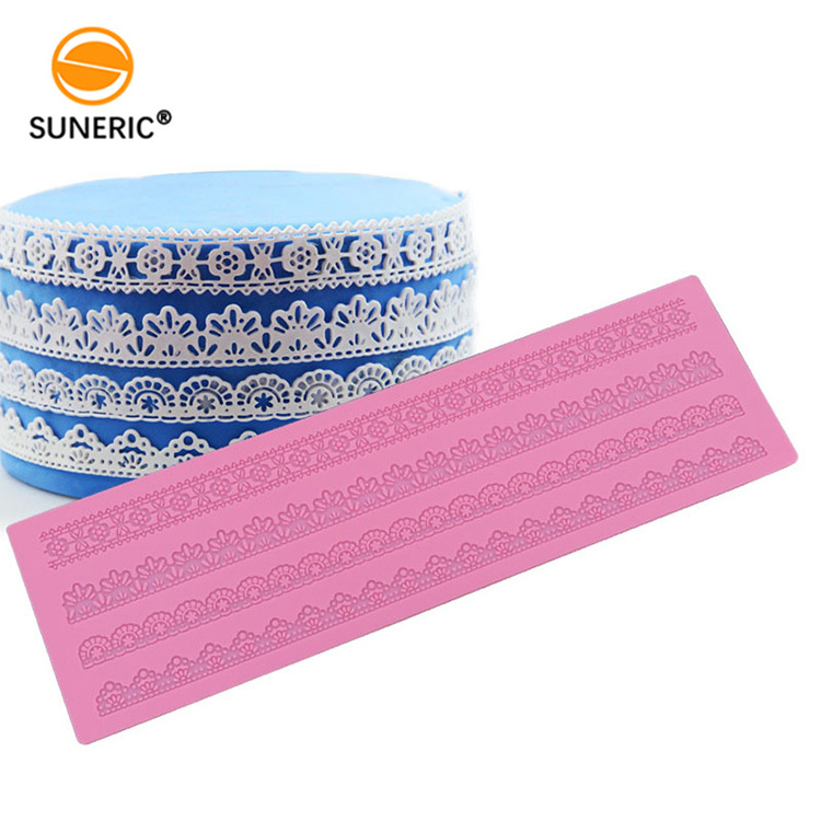 Silicone cake steamer impression mat flower pattern lace fondant mold for baking decoration