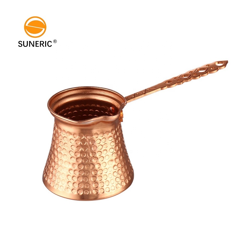 Metal Stove Top Cezve Ibrik Briki Coffee Maker Hammered Aluminum Plated Copper Turkish Greek Arabic Coffee Pot