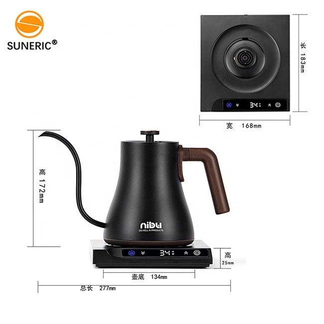 Hand Drip Coffee Stovetop Tea Pot Stainless Steel Pour Over Gooseneck Electric Coffee Kettle With Temperature Control