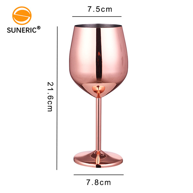 Customized Luxury Goblets Metal Cocktail Wine Glasses Stainless Steel Red Wine Glass Champagne Cup