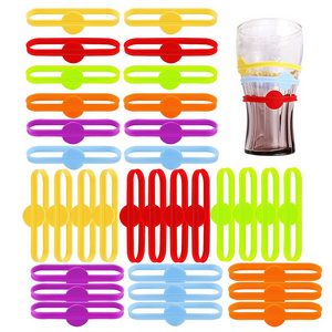 Bar Party Wine Bottle Label Glasses Drinking Goblet Tag Food Grade Silicone Mark Long Strips Wine Charm Rings